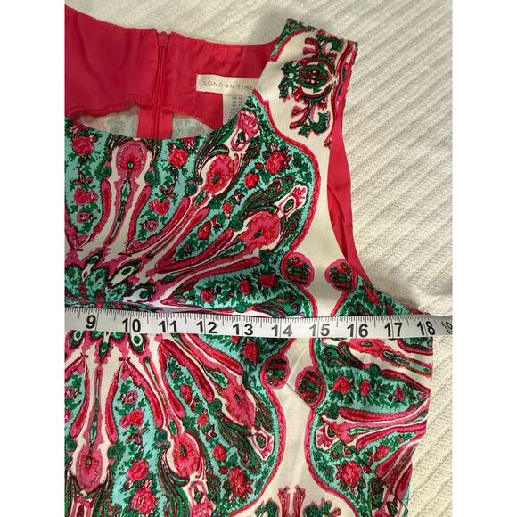 London Times 70’s Inspired Colorful‎ Midi Shift Dress/ Boho Print/Artsy Size 10 - Picture 4 of 6